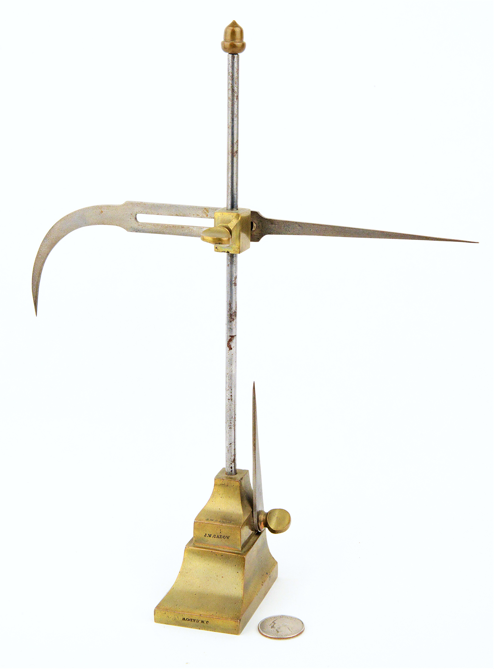 Large Brass Surface Gauge Vintage Vials