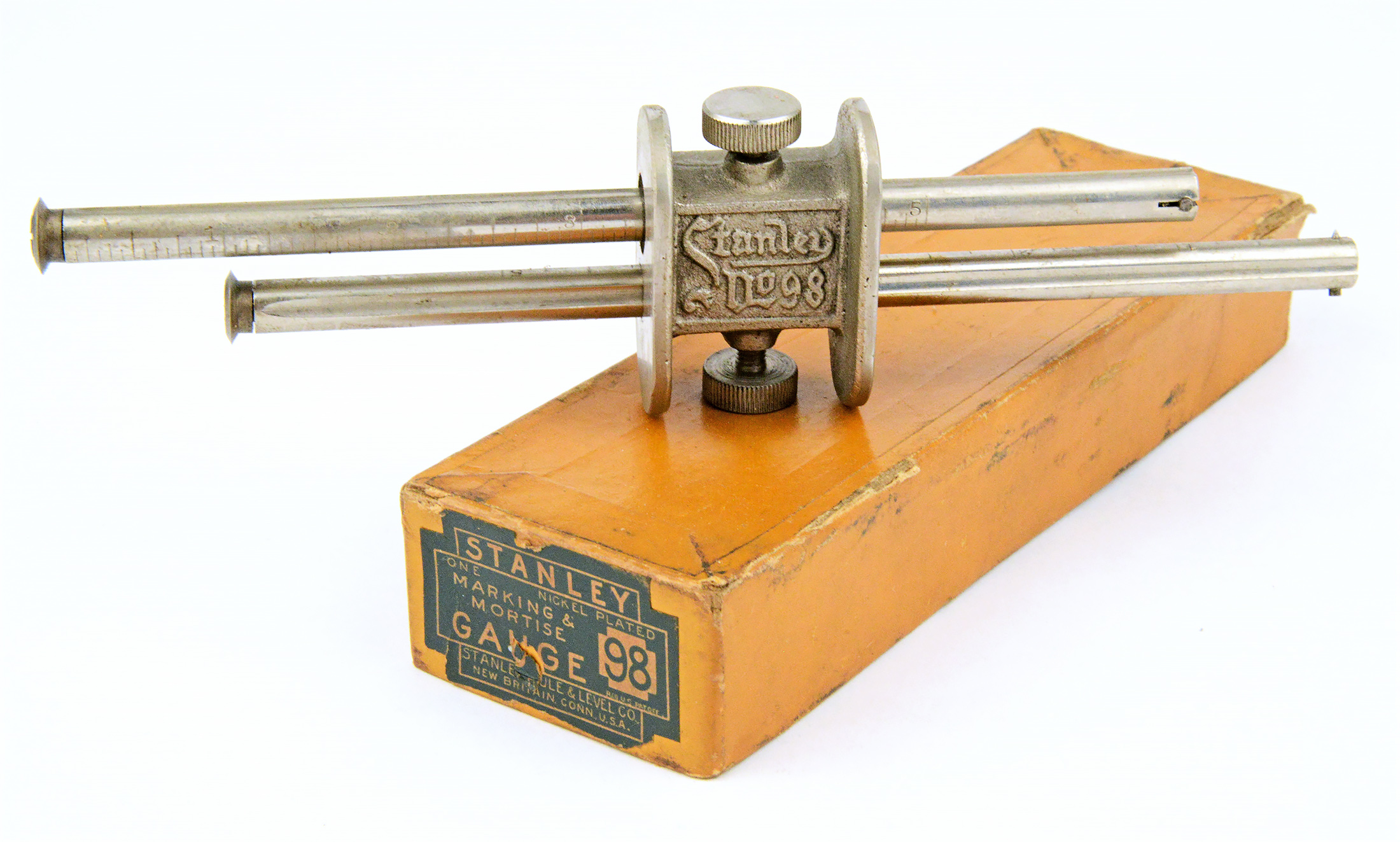 Stanley 98 Marking & Mortise Gauge MINT in Original Box Vintage Vials