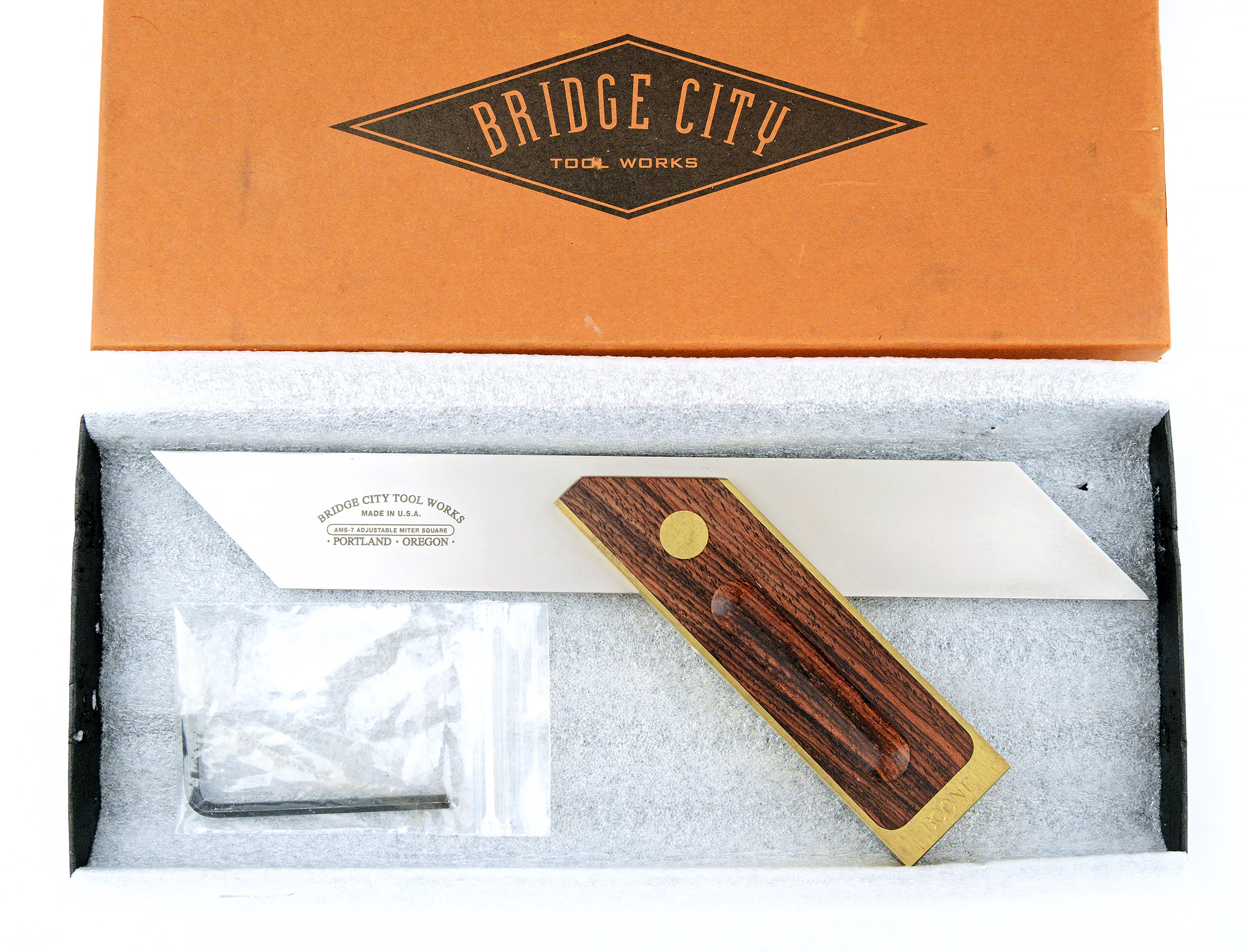 Bridge City Tool Works AMS7 Adj Miter Square in Original Box Vintage