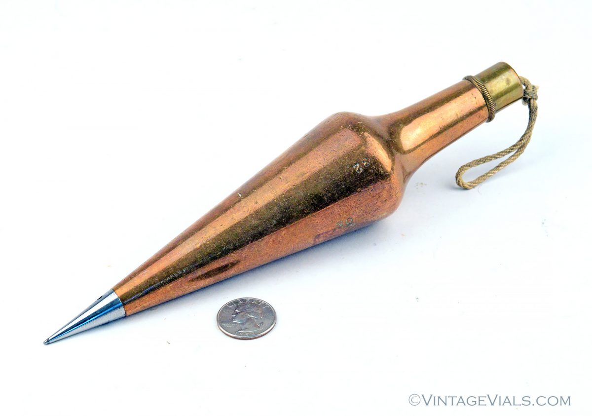 LARGE 44 Ounce Brass Plumb Bob Vintage Vials